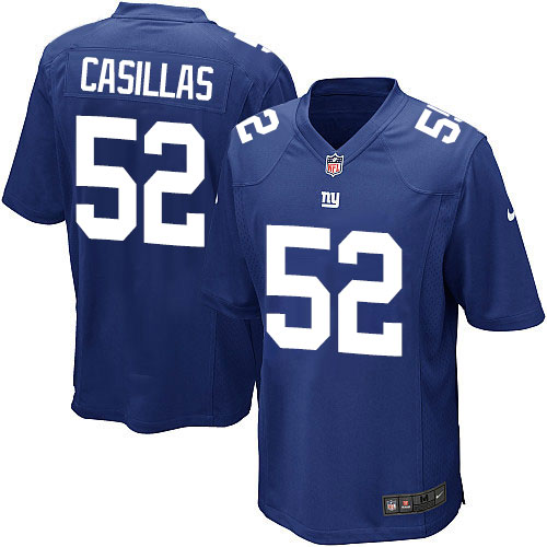 Men's Game Jonathan Casillas Nike Jersey Royal Blue Home - #52 NFL New York Giants